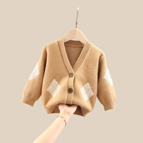 Cardigan Enfant en Laine Crystal - Veste Tricot Boutonnée Élégante