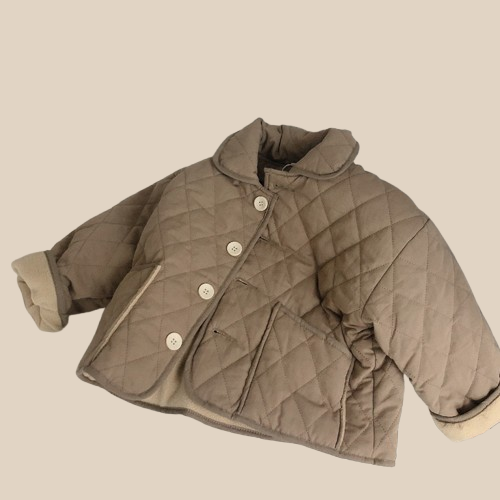 Coat Girls' Cashmere Cotton-padded Coat Lapel Warm Coat