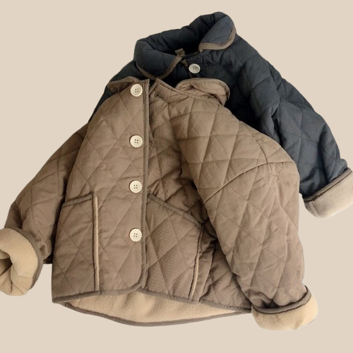 Coat Girls' Cashmere Cotton-padded Coat Lapel Warm Coat