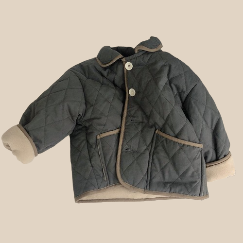 Coat Girls' Cashmere Cotton-padded Coat Lapel Warm Coat